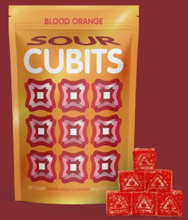 Photograph of product: CUBITS - Sour Blood Orange Edibles 5mg 20 pack [H]