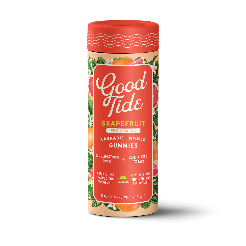Photograph of product: Good Tide - Grapefruit 1:1:1 (TH-oui:CBD:CBC) - 10pc Gummies