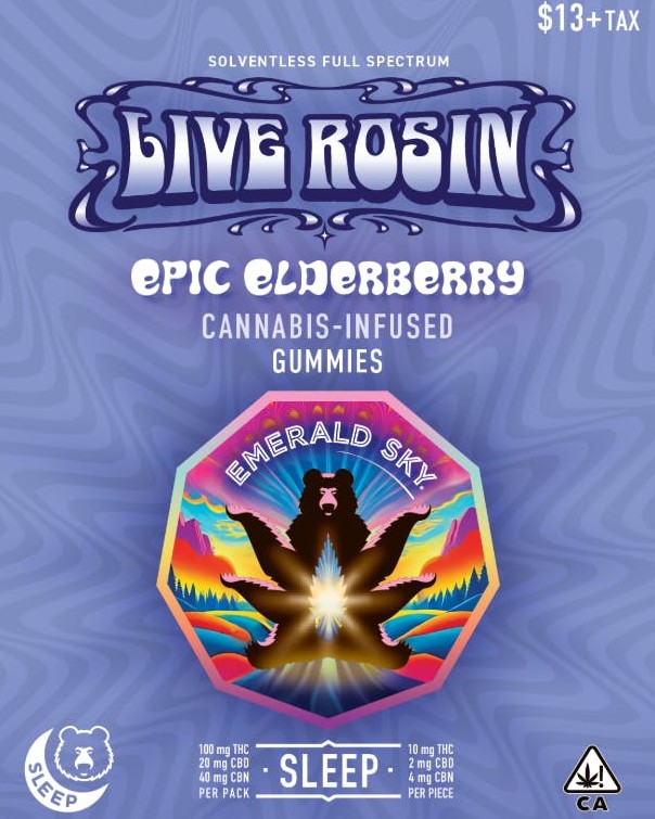 Photograph of product: Epic Elderberry [I] - Live Rosin CBN Sleep Gummies 10PK