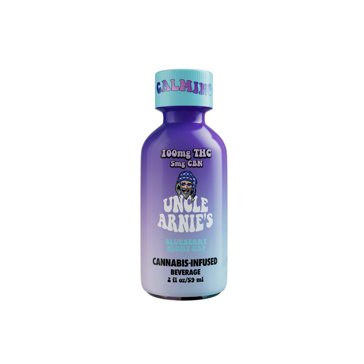 Photograph of product: Uncle Arnies Mini  Beverage  100mg  Blueberry Night Cap  $11*Tax Included