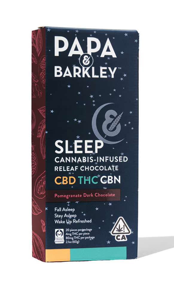 Photograph of product: 2:4:1 Pomegranate Dark Chocolate Bar - CBN Releaf Chocolate