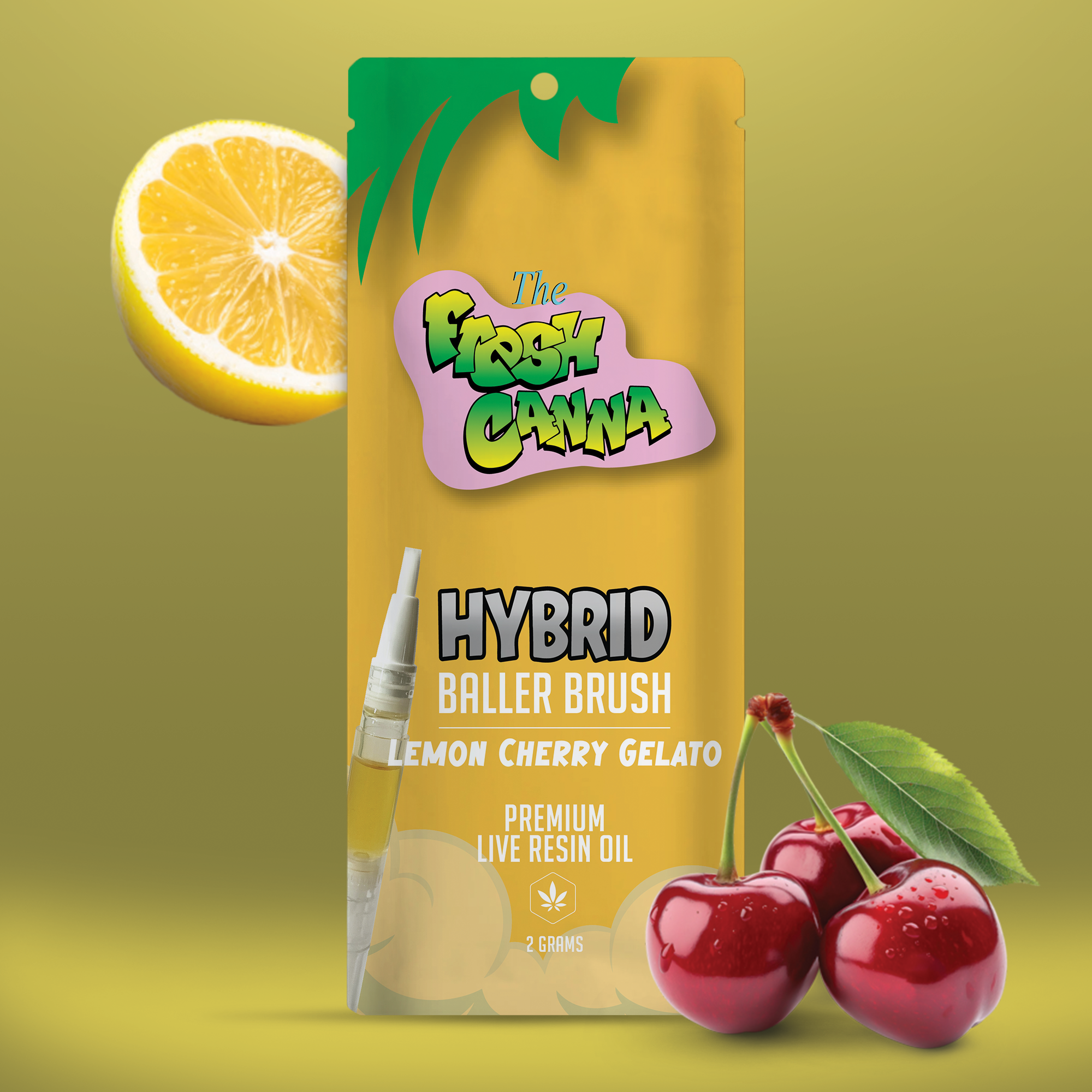 Photograph of product: Fresh Canna Live Resin Brush 2g Hybrid Lemon Cherry Gelato