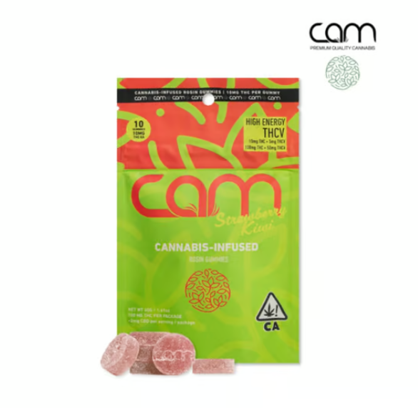 Photograph of product: CAM Strawberry Kiwi 2:1 TH-oui:TH-ouiV Rosin Gummies 150mg