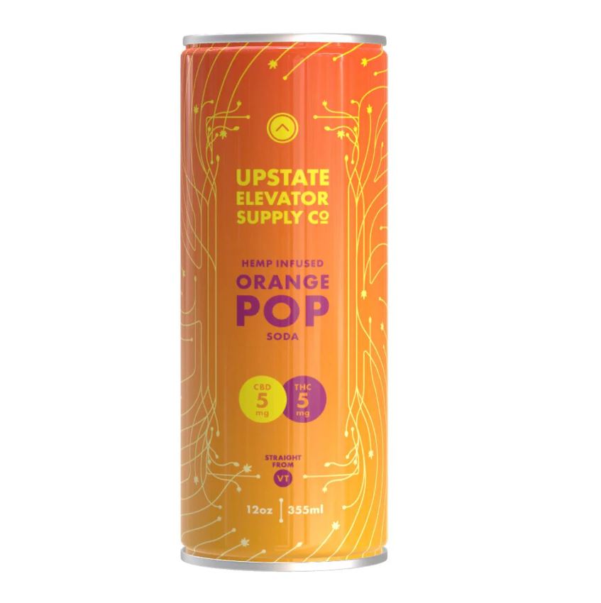 Photograph of product: UESC | Orange Pop Soda 5mg TH-oui : 5mg CBD | 12oz