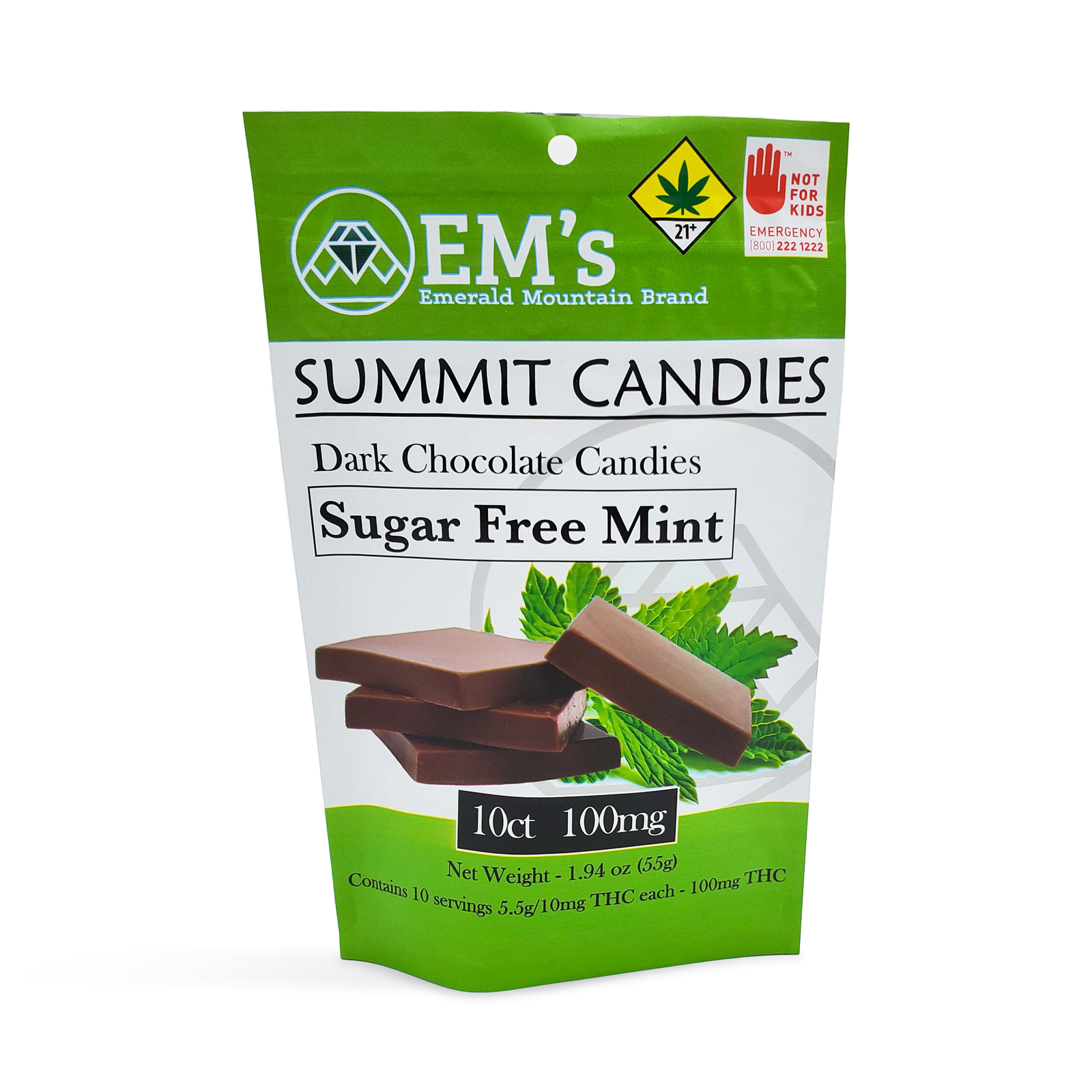 Photograph of product: Dark Chocolate Sugar Free Mint Candies 10-pack