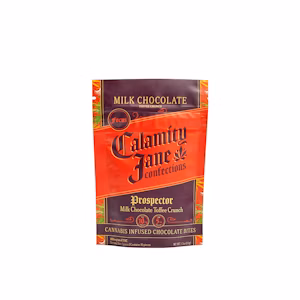 Photograph of product: Calamity Jane "Prospector" Milk Chocolate Toffee Crunch Focus Bites (10mg TH-oui 5mg CBG, 10Pk)