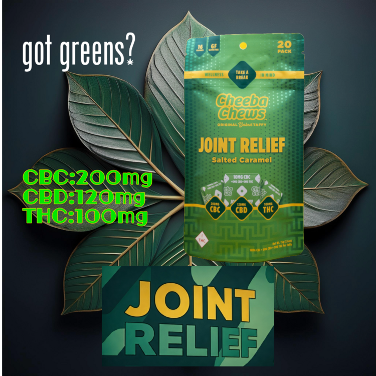 Photograph of product: Cheeba Chews - Caramel Joint Relief 100mg