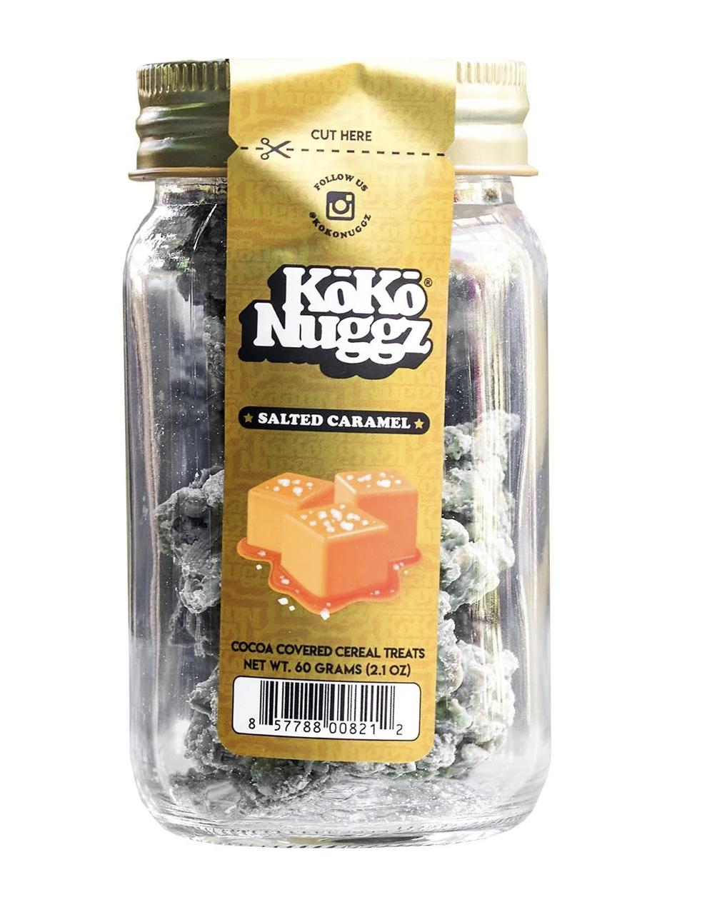 Photograph of product: Koko Nuggz | Salted Caramel Krispy Treats | 100mg | 10ct