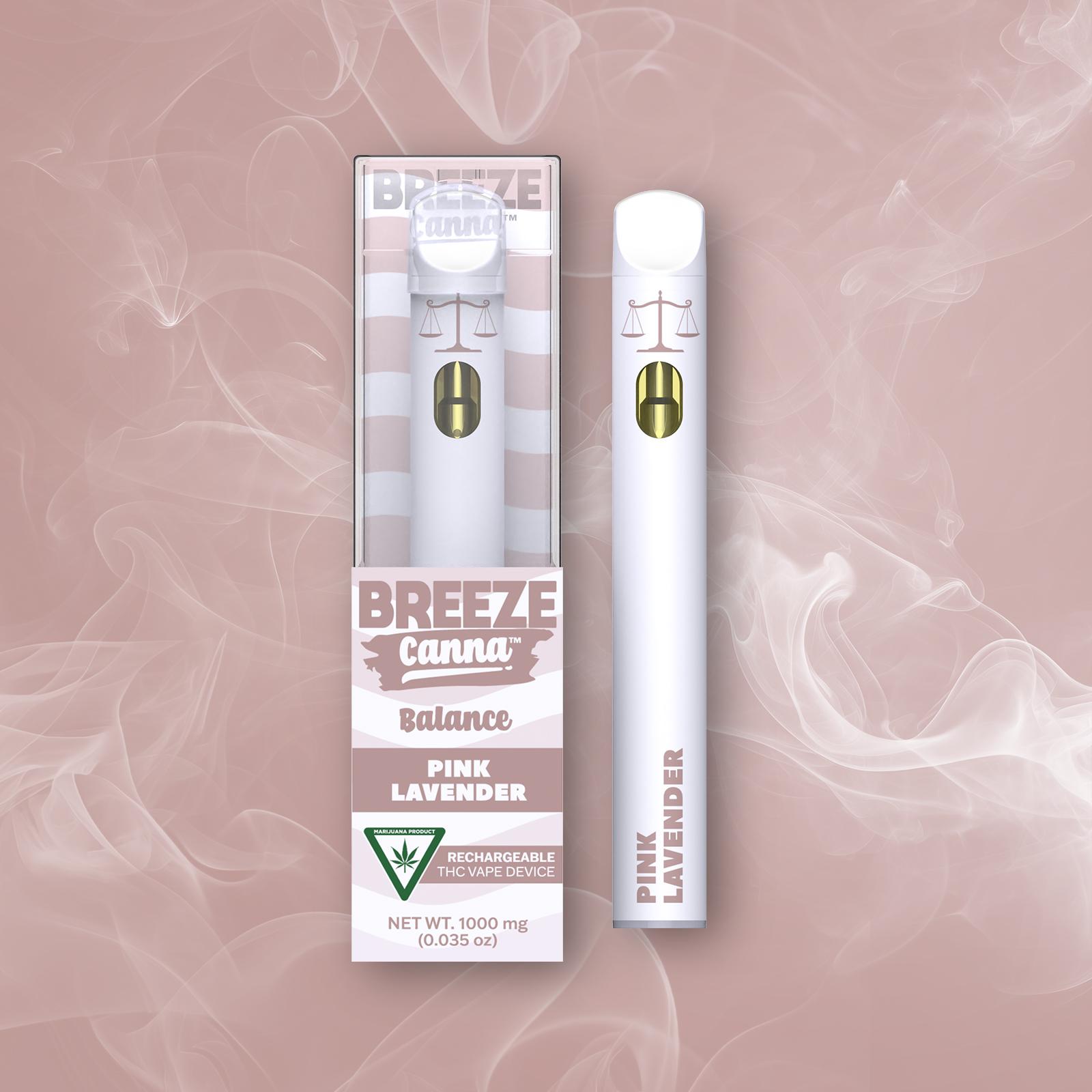 Photograph of product: Pink Lavender 3:1 1g Balance All in One Pen by Breeze Canna