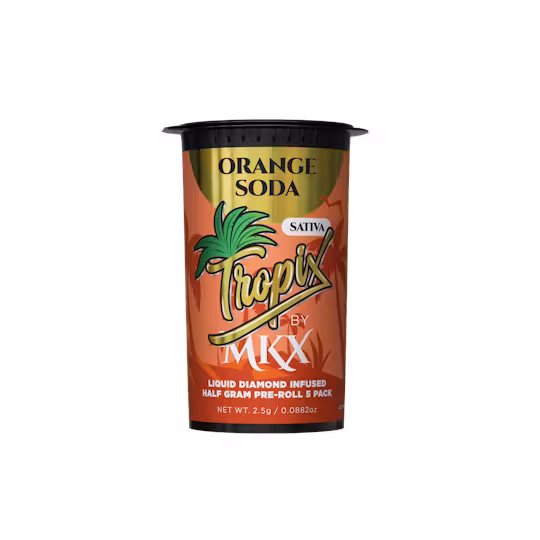 Photograph of product: MKX TropiX - 5pk .5g Liquid Diamond Infused Prerolls - (2.5g) - Oui'd - **ORANGE SODA** (2/$20)