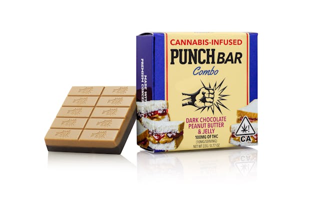 Photograph of product: 100MG Combo Peanut Butter Jelly Dark Chocolate Bar - Peanut Butter Jelly Dark Chocolate