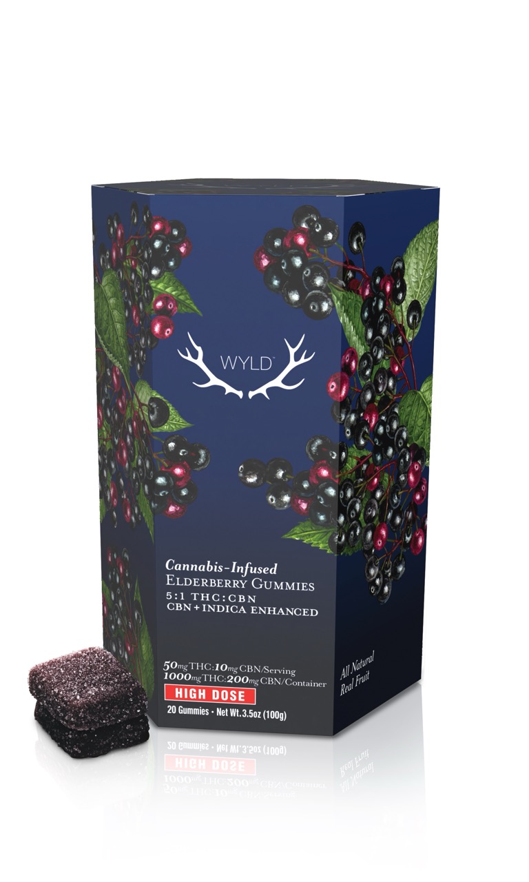 Photograph of product: Elderberry - WYLD 5:1 TH-oui:CBN Oui'd Gummies