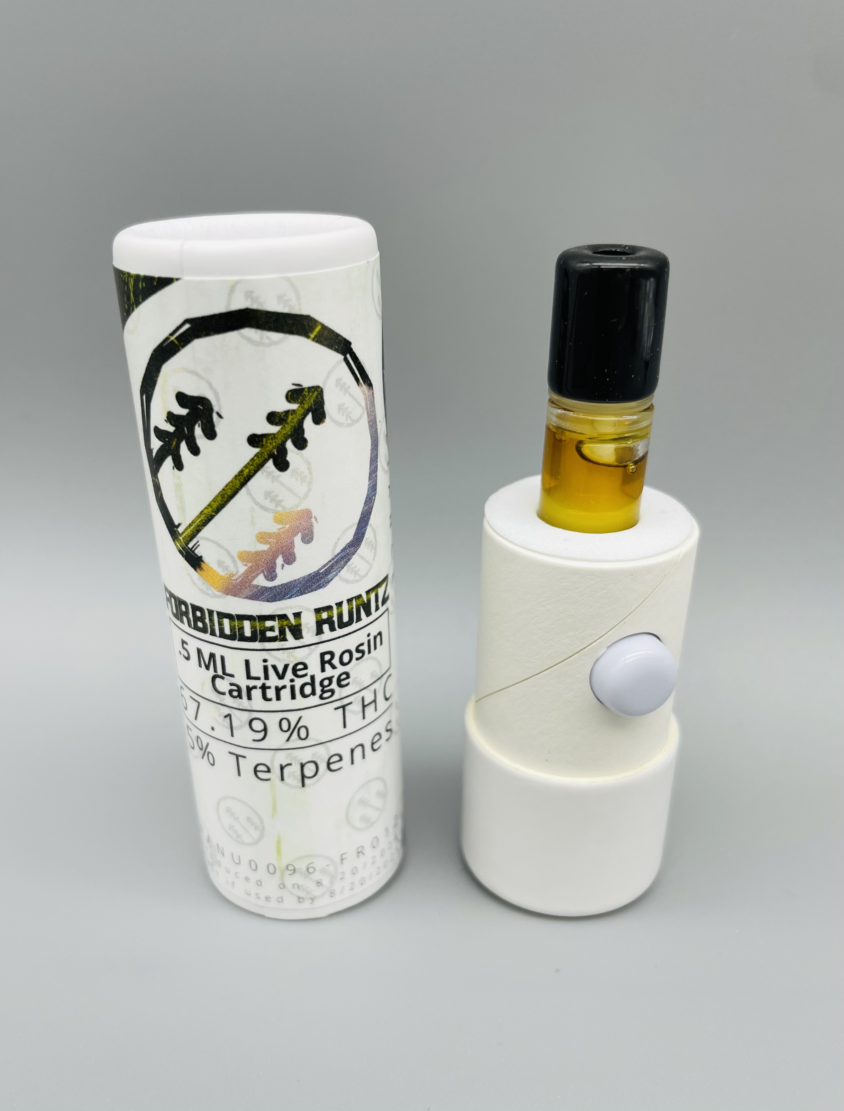Photograph of product: Treetop Alliance | Forbidden Runtz Live Rosin | Cartridge | .5g |  67.19% TH-oui