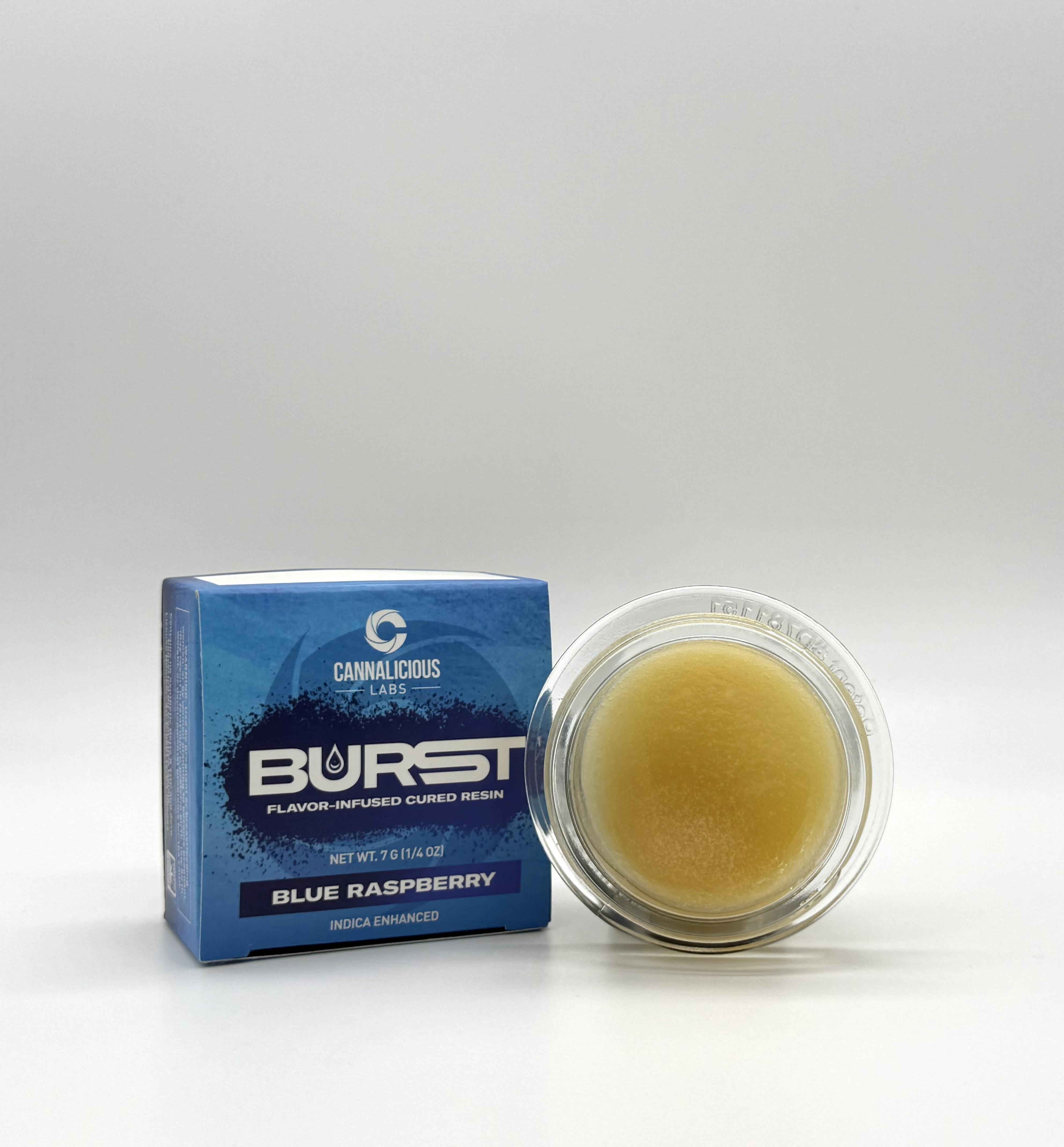 Photograph of product: Cannalicious - Cured Resin Baller Jar - Blue Raspberry Burst