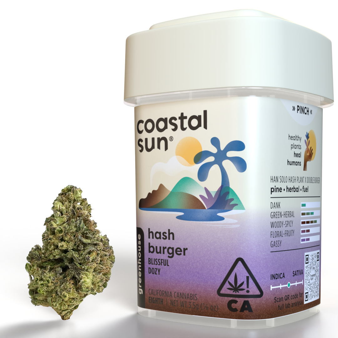 Photograph of product: Hash Burger Greenhouse Flower 3.5g