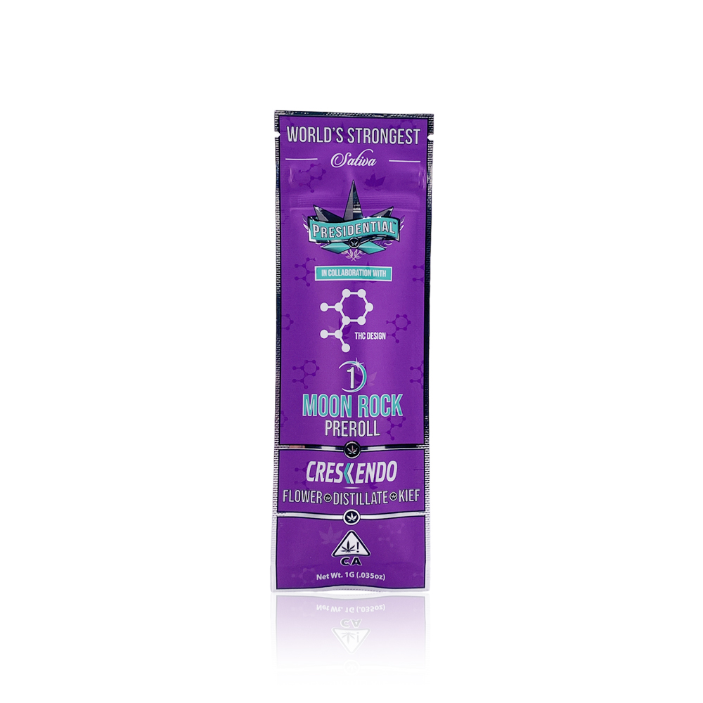 Photograph of product: PRESIDENTIAL X TH-oui DESIGN - Infused Preroll - Crescendo - Moon Rock Joint - 1G