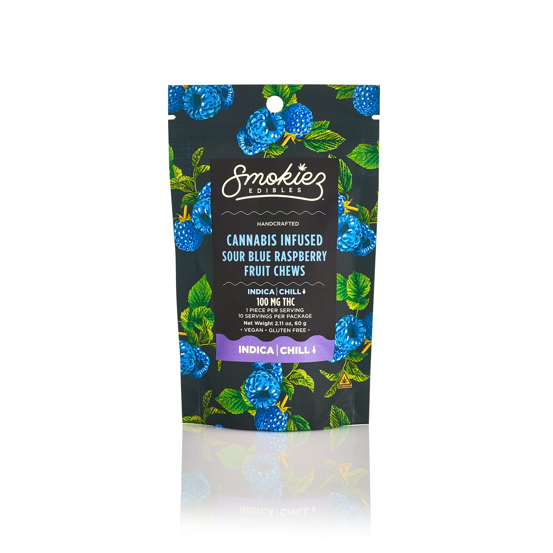Photograph of product: (Smokiez) Sour Blue Raspberry - Oui'd
