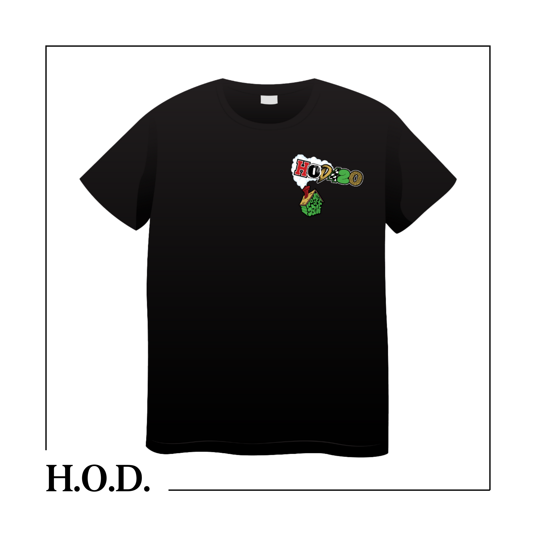 Photograph of product: H.O.D. 420 Collage Black Short Sleeve Tee XL