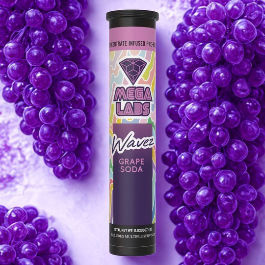 Photograph of product: Wavez Grape Soda (I) 1g Live Resin Infused Pre Roll