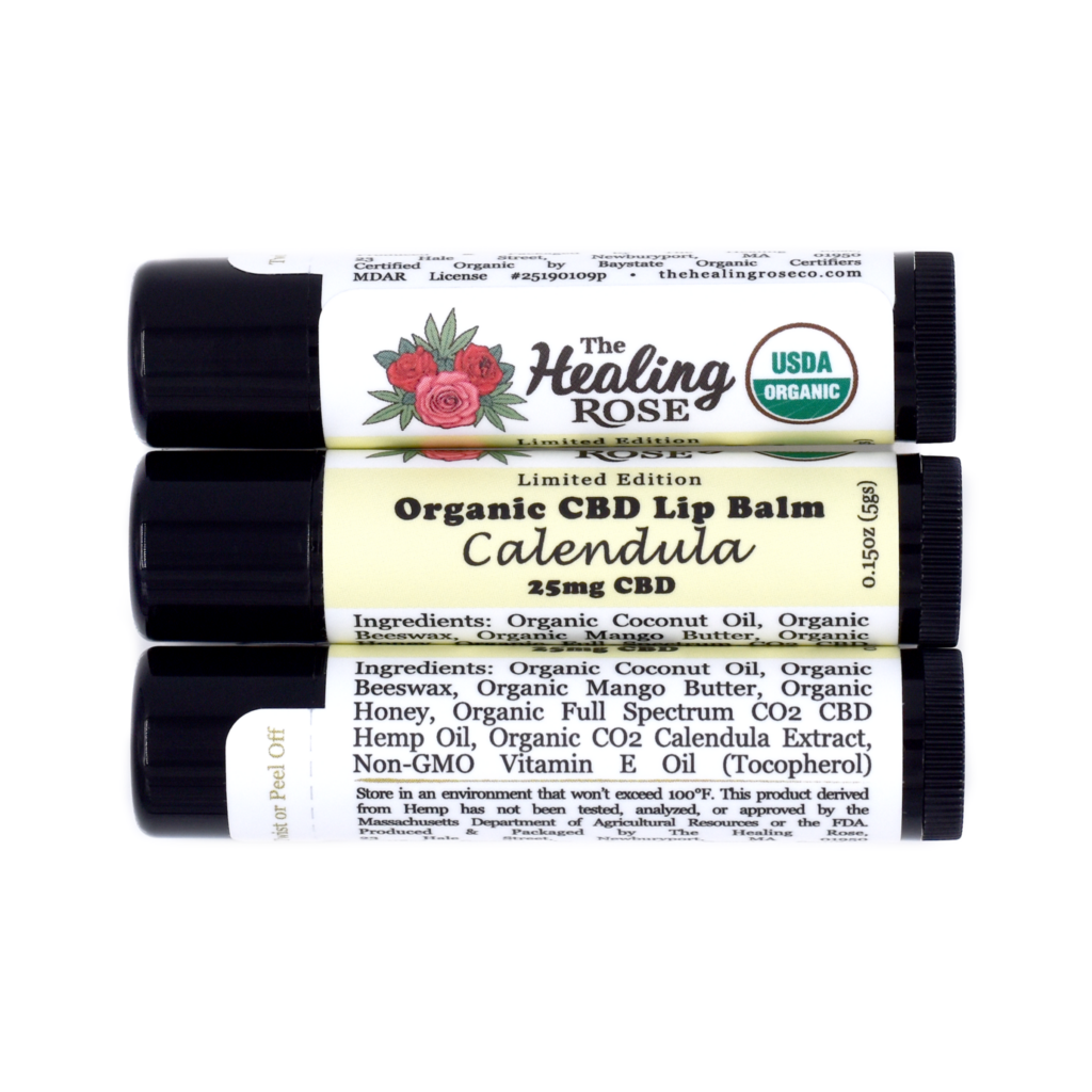 Photograph of product: 25mg Organic Calendula CBD Lip Balm | TAX INCLUDED