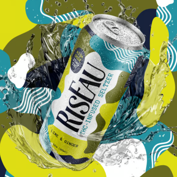 Photograph of product: (Drink) RisEau | Lime & Ginger Infused Seltzer 25mg (12oz) - Hybrid