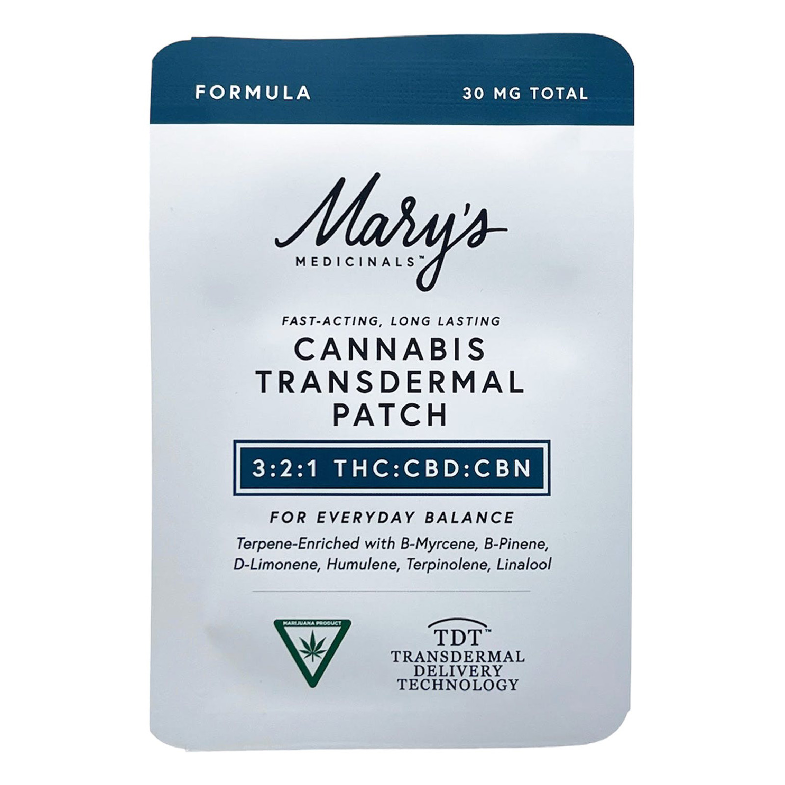 Photograph of product: Mary's Medicinals Formula 3:2:1 15mg TH-oui/10mg CBD/5mg CBN Transdermal Patch Rec