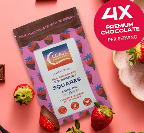 Photograph of product: Milk Chocolate | Strawberry Square | 50mg