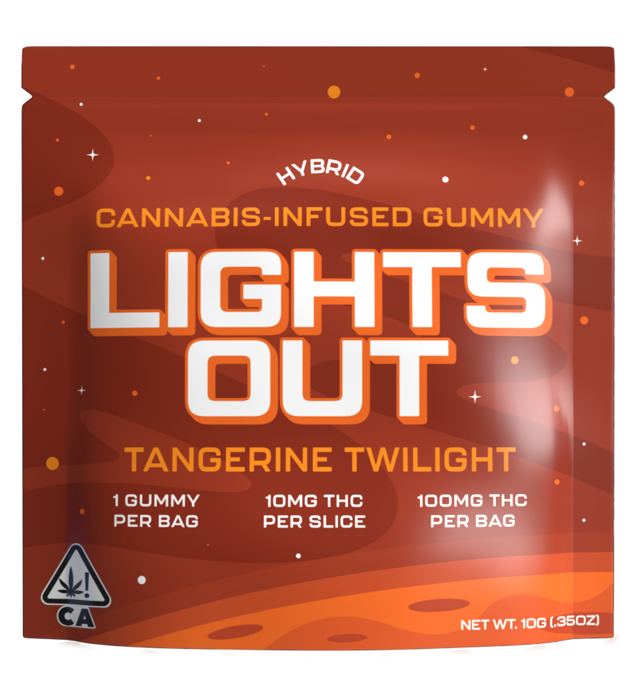 Photograph of product: Lights Out Gummy Tangerine Twilight - Hybrid (100mg)