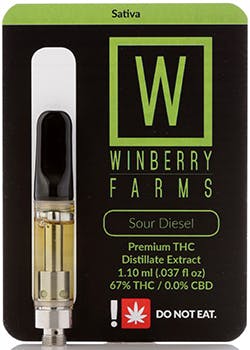 Photograph of product: Winberry 1G Distillate Cartridge - Sour Diesel