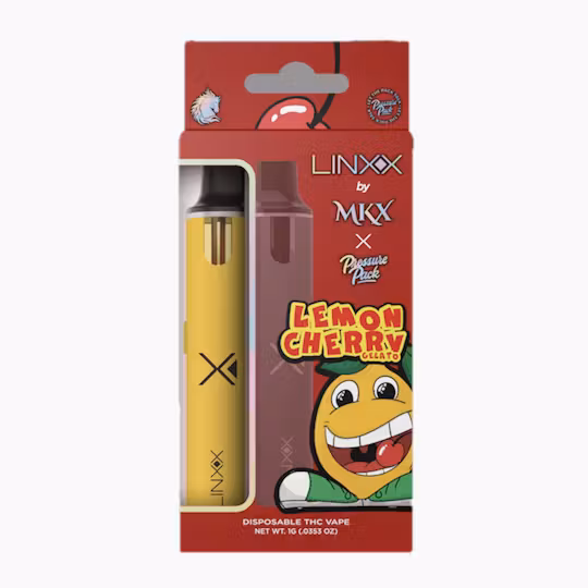 Photograph of product: AU MKX x Pressure Pack: Lemon Cherry Gelato Linxx  Disposable