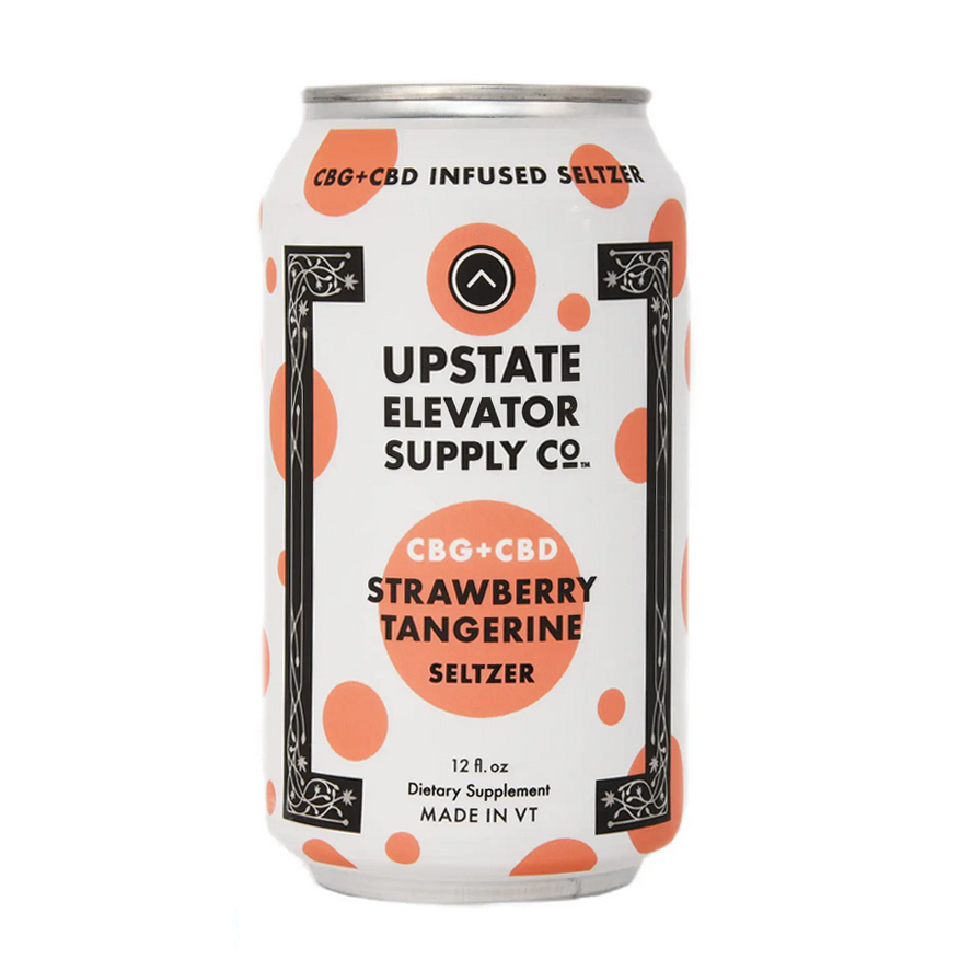 Photograph of product: Upstate Elevator | CBD + CBG seltzer | Strawberry Tangerine