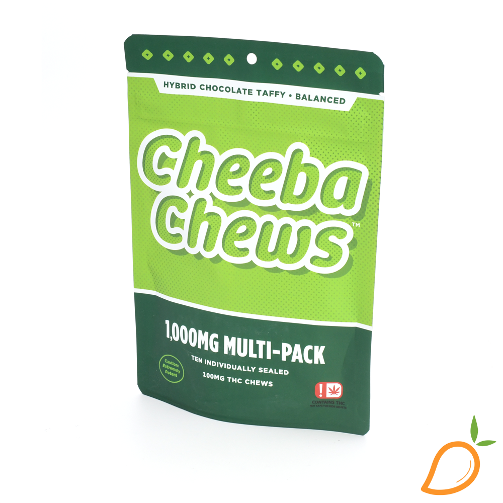Photograph of product: 1000mg Chocolate Mega Strength Taffy Cheeba Chews