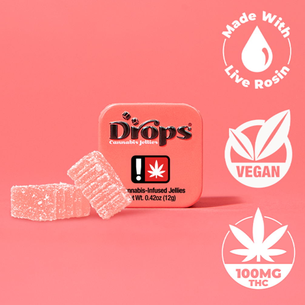 Photograph of product: Drops > 2pc Jellies 100mg > Chill > Watermelon