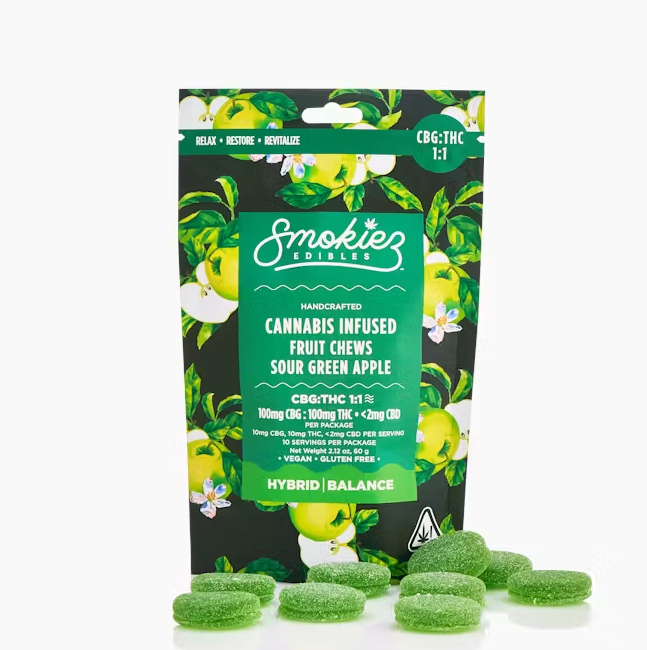 Photograph of product: 1:1 CBG SOUR GREEN APPLE