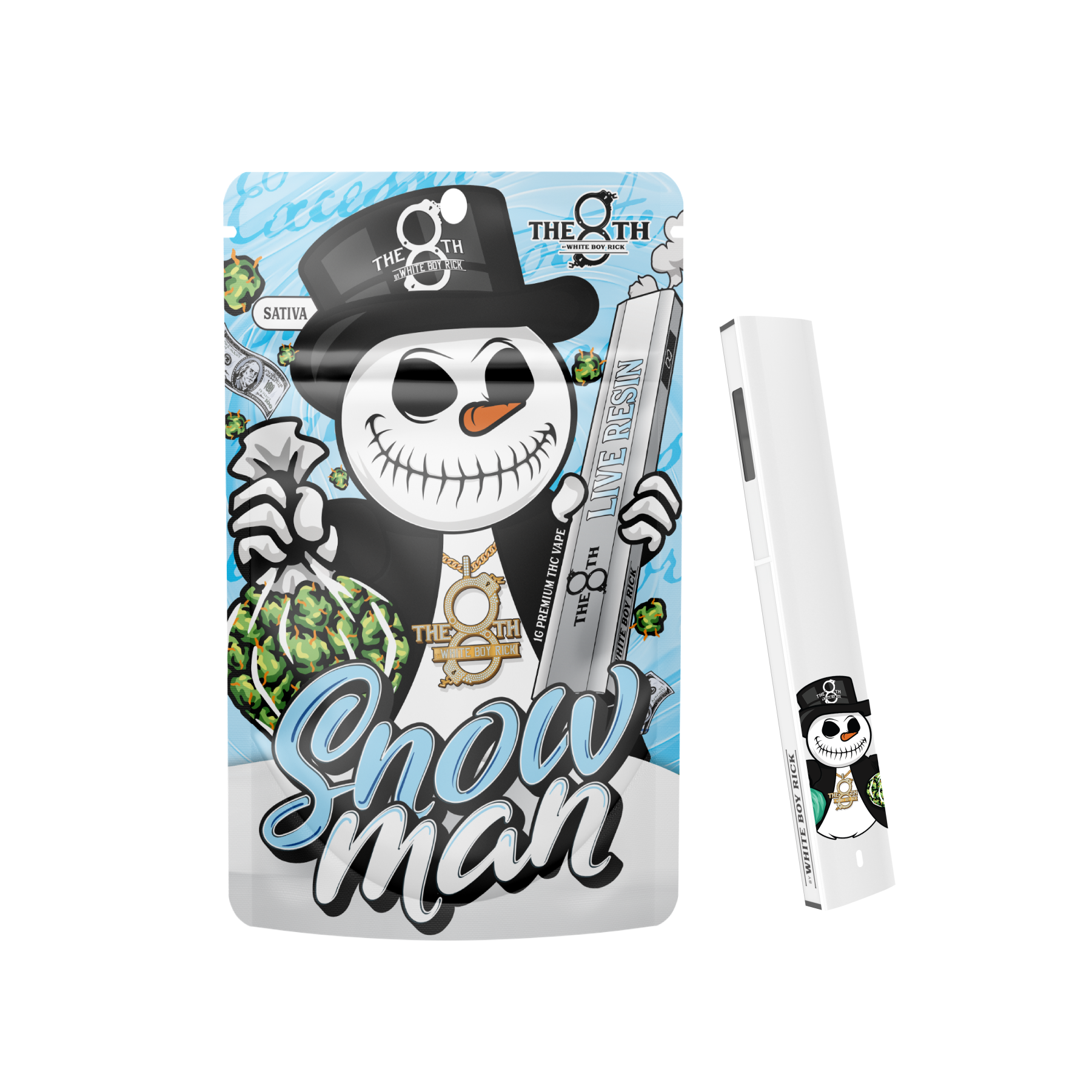 Photograph of product: REC The 8th - Live Resin Disposable-Snowman