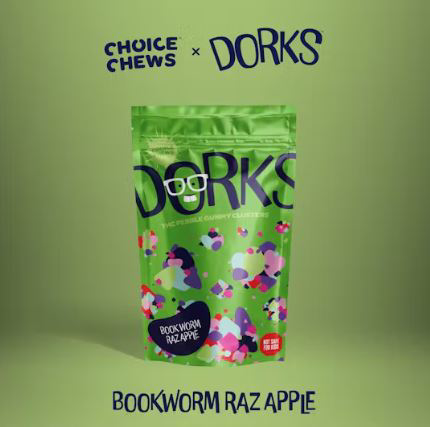 Photograph of product: Hybrid Book Worm Raz Apple Gummy Clusters | 20 Servings