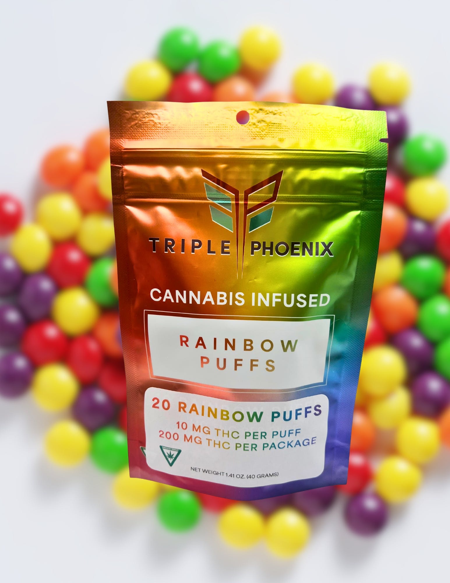 Photograph of product: Triple Phoenix | Rainbow Puffs 200mg