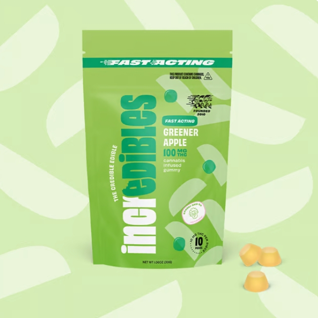 Photograph of product: Greener Apple | Gummy Fast Acting 4pk 100mg