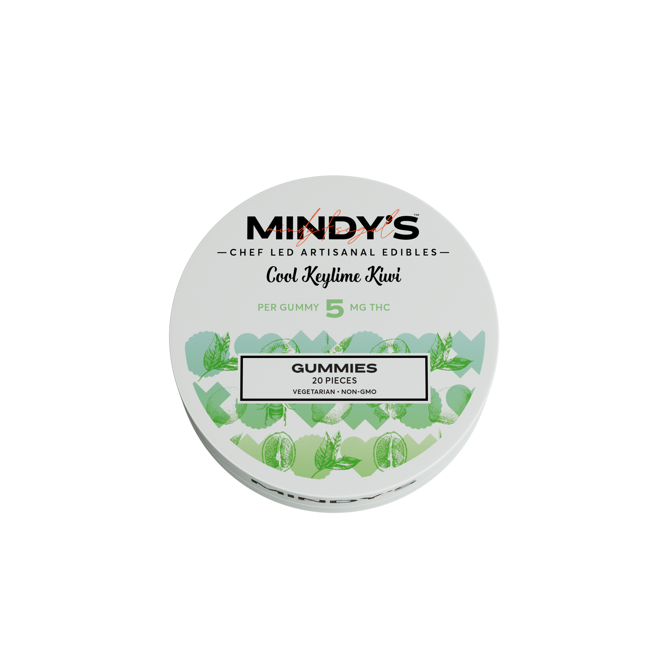 Photograph of product: Cool Keylime Kiwi Gummies 100mg (20-Pack | 5mg Each)