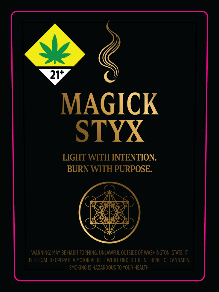 Photograph of product: Sour Diesel Magick Styx au chocolat & Rosin Infused Glass Tip Preroll