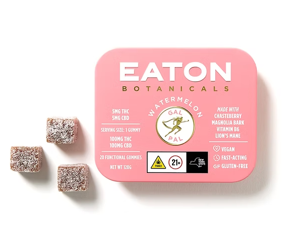 Photograph of product: Eaton Botanicals | Watermelon Gal Pal Gummies | 5mg TH-oui + 5mg CBD