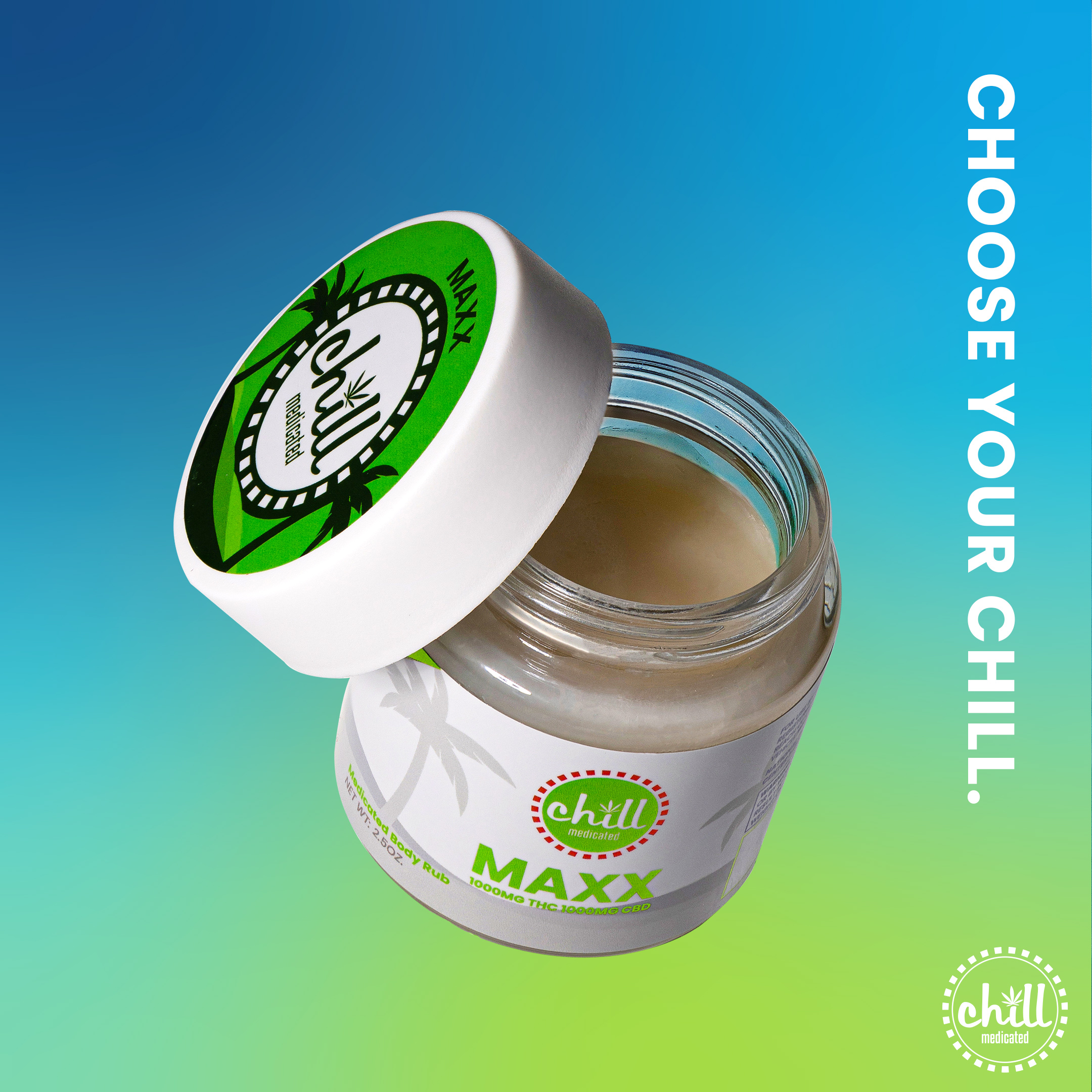 Photograph of product: Chill Medicated | EXTREME X | 2000mg TH-oui : 2000mg CBD Body Rub | REC