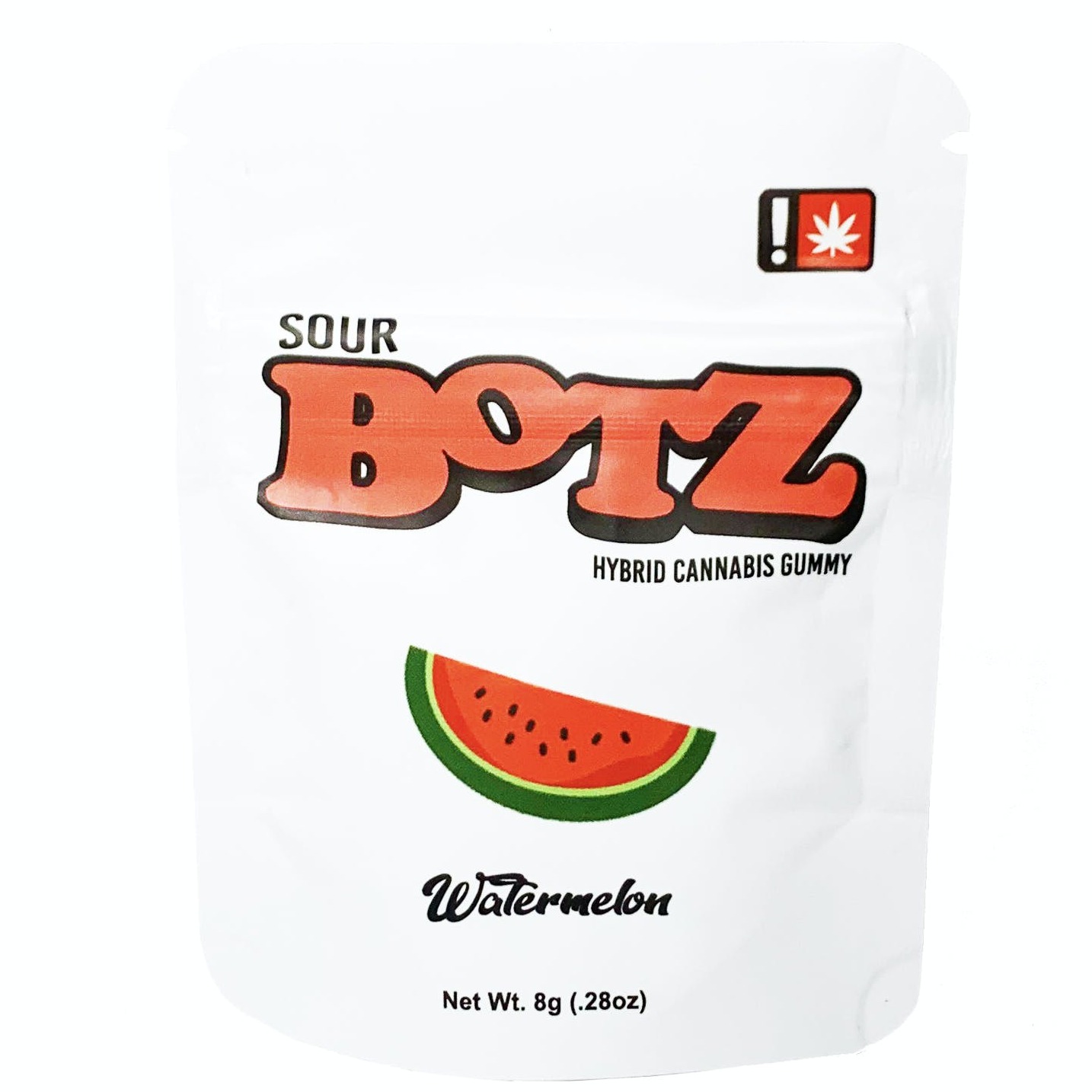 Photograph of product: Sour Botz 100mg WATERMELON Hybrid Oui'd Gummy