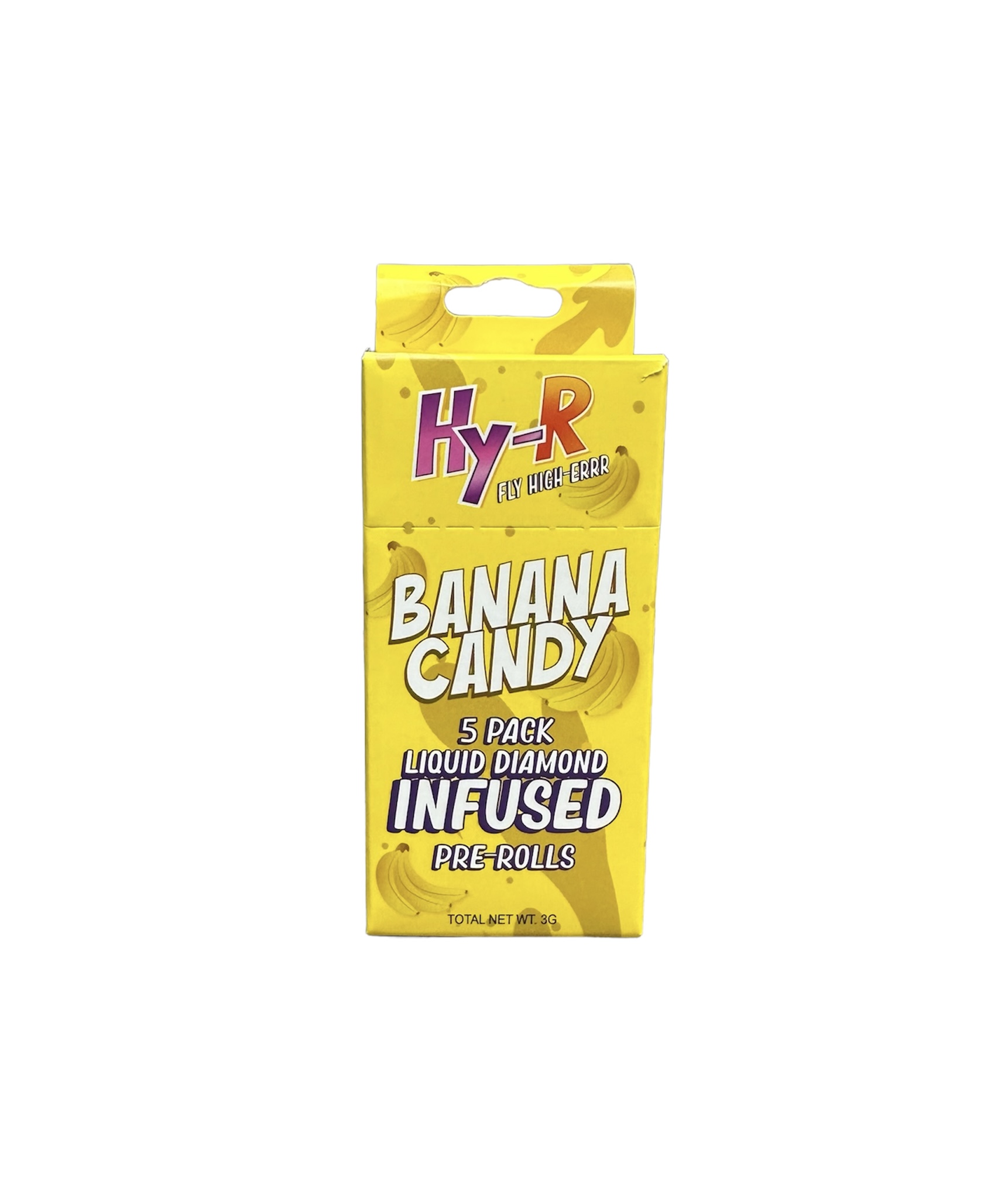 Photograph of product: Hy-R Banana Candy 5pk Infused Prerolls Rec