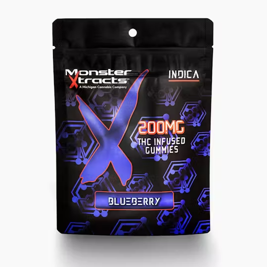 Photograph of product: MONSTER X BLUEBERRY GUMMIES 200MG