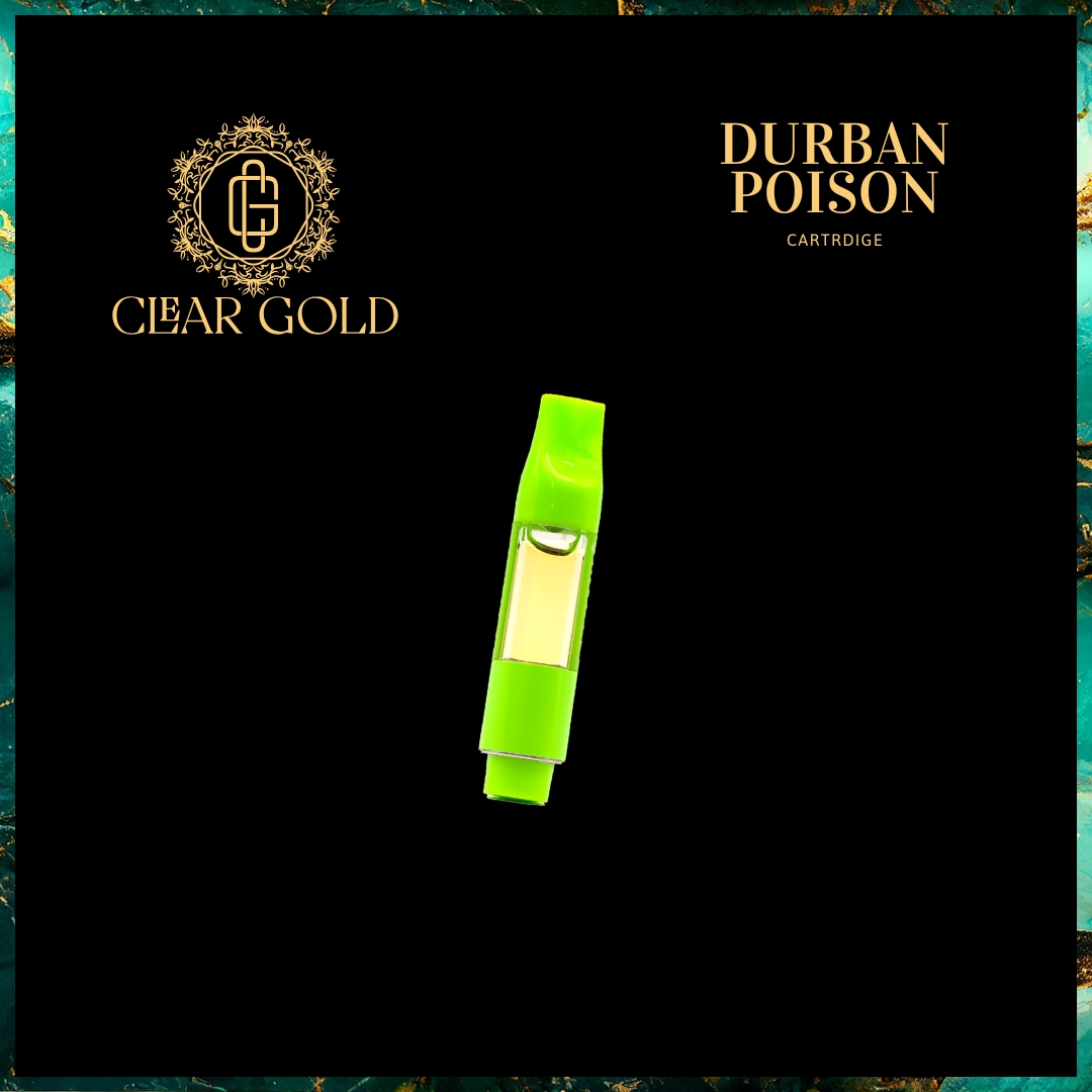 Photograph of product: Durban Poison | 510 Vape Cartridge | 1g | by Clear Gold Concentrates