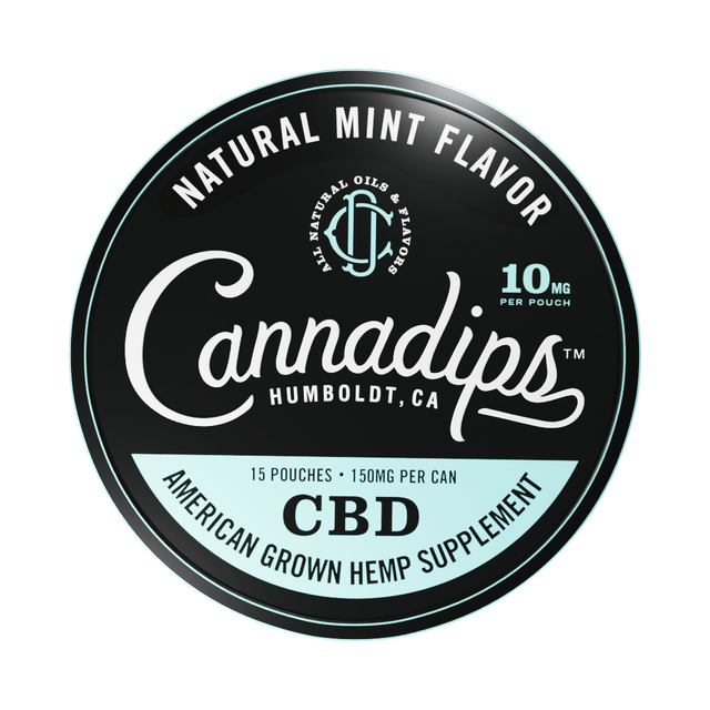 Photograph of product: Cannadips | Natural Mint Flavor 10mg CBD | 15 pouches