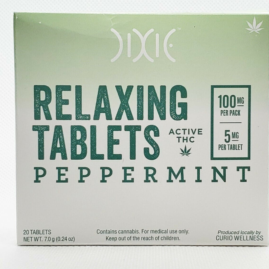 Photograph of product: Dixie 5mg Relaxing Peppermint Tablets (20ct) - 100mg