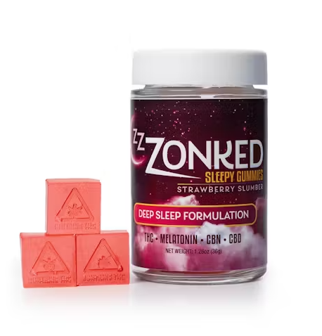 Photograph of product: Strawberry Slumber 1:1:1 (TH-oui:CBD:CBN) | Gummies | 100mg