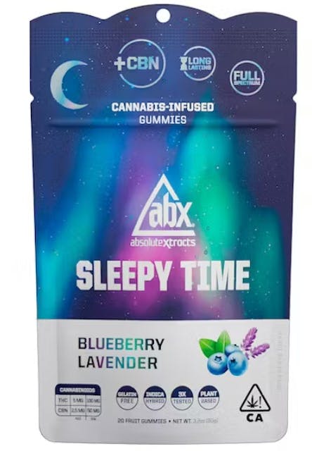 Photograph of product: ABX Sleepy Time Blueberry Lavender Gummies Bag - 